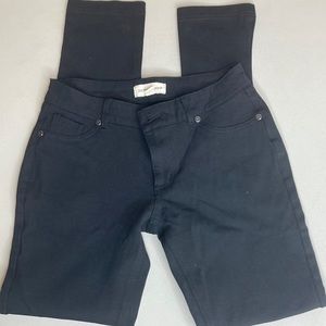 Coverstitched black stretch jean jeggings